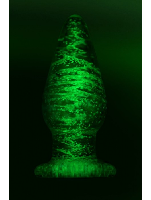 Прозрачная, светящаяся в темноте анальная втулка - 9,8 см. - Sexus