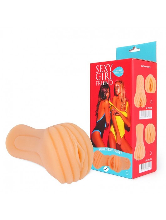 Телесный мастурбатор-вагина с рельефным тоннелем - Bior toys - в Евпатории купить с доставкой