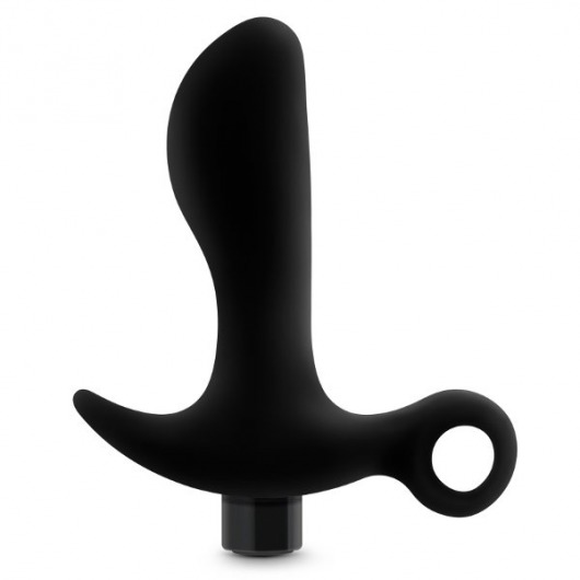 Черный анальный вибратор Silicone Vibrating Prostate Massager 01 - 10,8 см. - Blush Novelties - в Евпатории купить с доставкой