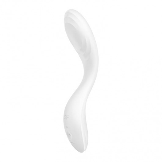 Белый вибромассажер Rrrolling Pleasure с движущимся шариком - 23 см. - Satisfyer