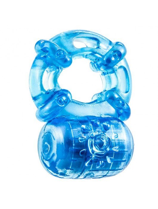 Голубое эрекционное виброкольцо Reusable 5 Function Cock Ring - Blush Novelties - в Евпатории купить с доставкой