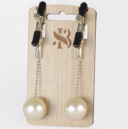 Зажимы на соски с бусинами под жемчуг Pearl - Sitabella - купить с доставкой в Евпатории