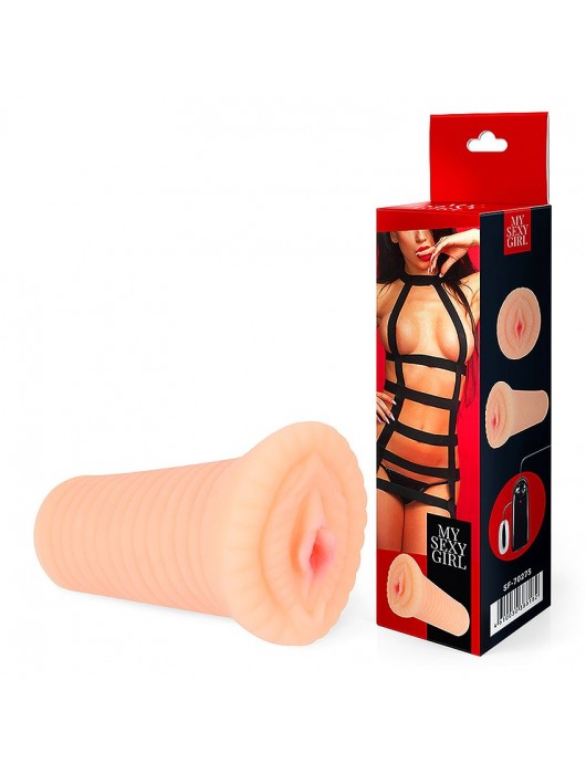 Реалистичный мастурбатор-вагина телесного цвета с вибрацией - Bior toys - в Евпатории купить с доставкой