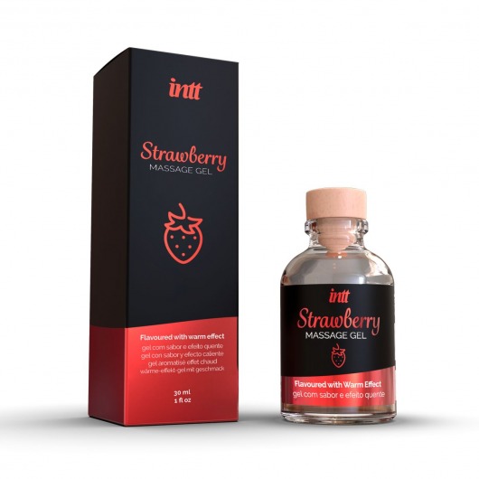 Массажный гель с ароматом клубники Strawberry - 30 мл. - INTT - купить с доставкой в Евпатории