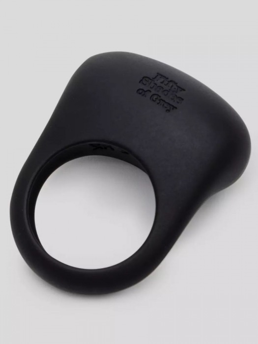 Черное эрекционное виброкольцо Sensation Rechargeable Vibrating Love Ring - Fifty Shades of Grey - в Евпатории купить с доставкой