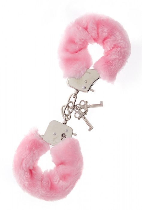 Металлические наручники с розовой меховой опушкой METAL HANDCUFF WITH PLUSH PINK - Dream Toys - купить с доставкой в Евпатории