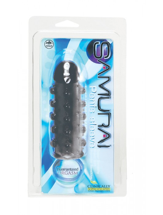 Дымчатая стимулирующая насадка с закрытой головкой SAMURAI PENIS SLEEVE BLACK - 14,5 см. - NMC - в Евпатории купить с доставкой