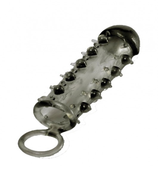 Дымчатая стимулирующая насадка с закрытой головкой SAMURAI PENIS SLEEVE BLACK - 14,5 см. - NMC - в Евпатории купить с доставкой