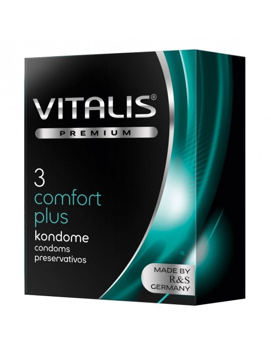 Контурные презервативы VITALIS PREMIUM comfort plus - 3 шт. - Vitalis - купить с доставкой в Евпатории