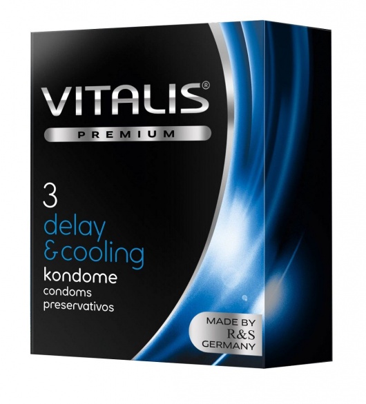 Презервативы VITALIS PREMIUM delay   cooling с охлаждающим эффектом - 3 шт. - Vitalis - купить с доставкой в Евпатории