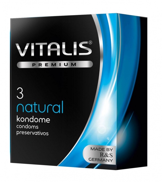Классические презервативы VITALIS PREMIUM natural - 3 шт. - Vitalis - купить с доставкой в Евпатории