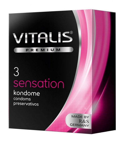 Презервативы с пупырышками и кольцами VITALIS PREMIUM sensation - 3 шт. - Vitalis - купить с доставкой в Евпатории