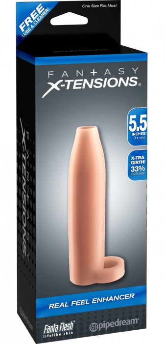 Насадка-расширитель с кольцом для подхвата мошонки Real Feel Enhancer - 14 см. - Pipedream - в Евпатории купить с доставкой