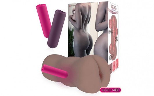 Коричневый вибромастурбатор-анус TONGGGO-Black Angel Auto - KOKOS - в Евпатории купить с доставкой