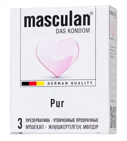 Супертонкие презервативы Masculan Pur - 3 шт. - Masculan - купить с доставкой в Евпатории