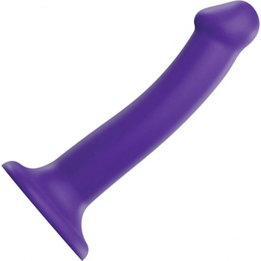 Фиолетовый фаллоимитатор-насадка Strap-On-Me Dildo Dual Density size M - 18 см. - Strap-on-me - купить с доставкой в Евпатории