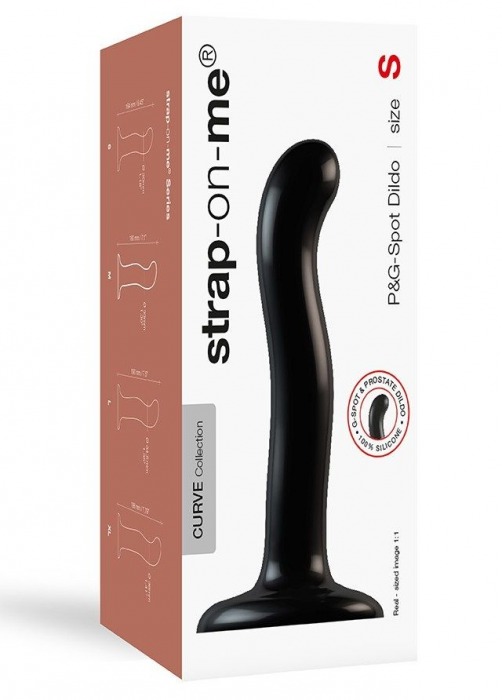 Черный фаллоимитатор-насадка Strap-On-Me P G spot Dildo size S - 16,4 см. - Strap-on-me - купить с доставкой в Евпатории