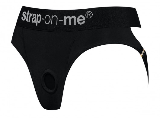 Черные трусики для насадок Heroine Lingerie Harness - size L - Strap-on-me - купить с доставкой в Евпатории
