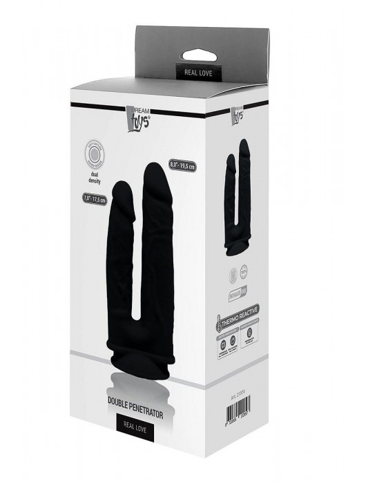 Черный анально-вагинальный фаллоимитатор Double Penetrator - 19,5 см. - Dream Toys