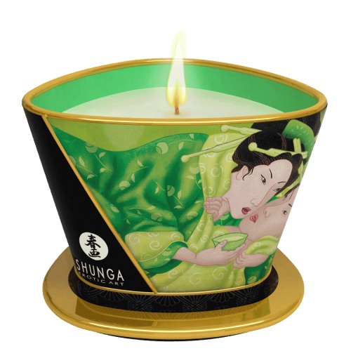 Массажная свеча Exotic Green Tea с ароматом зелёного чая - 170 мл. - Shunga - купить с доставкой в Евпатории