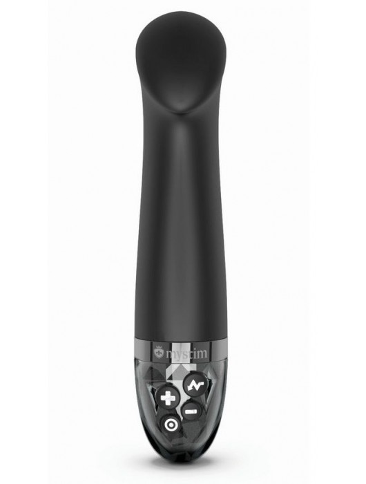 Черный вибратор с функцией электростимуляции Right on Ron - 17 см. - MyStim - купить с доставкой в Евпатории