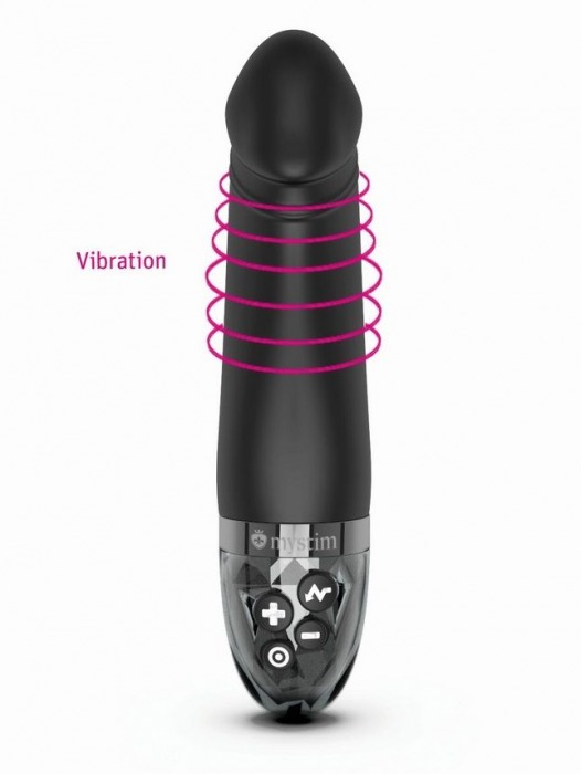 Черный вибратор с электростимуляцией Real Deal Neal - 16,5 см. - MyStim - купить с доставкой в Евпатории