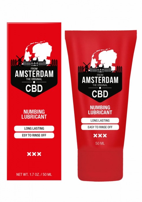 Пролонгирующий лубрикант Numbing CBD from Amsterdam - 50 мл. - Shots Media BV - купить с доставкой в Евпатории