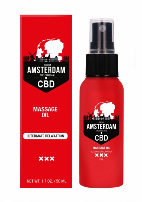 Стимулирующее массажное масло CBD from Amsterdam Massage Oil - 50 мл. - Shots Media BV - купить с доставкой в Евпатории