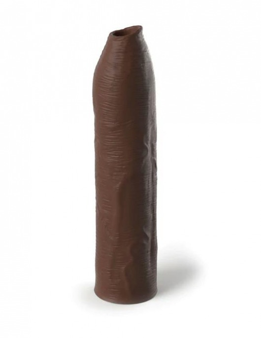 Коричневая насадка-удлинитель Uncut Silicone Penis Enhancer - 17,8 см. - Pipedream - в Евпатории купить с доставкой