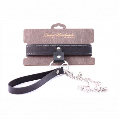 Узкий однослойный ошейник с поводком - Crazy Handmade - купить с доставкой в Евпатории