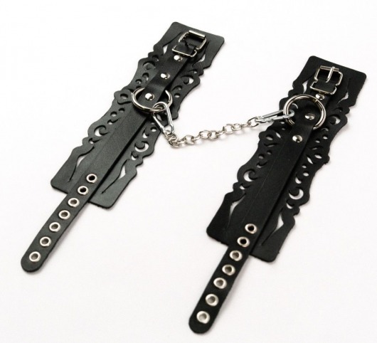 Узорчатые кожаные оковы с регулируемыми ремешками - Crazy Handmade - купить с доставкой в Евпатории