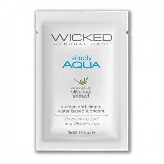 Легкий лубрикант на водной основе Wicked Simply AQUA - 3 мл. - Wicked - купить с доставкой в Евпатории