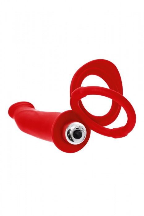 Красная насадка на пенис для двойного проникновения - 19 см. - ToyFa - купить с доставкой в Евпатории