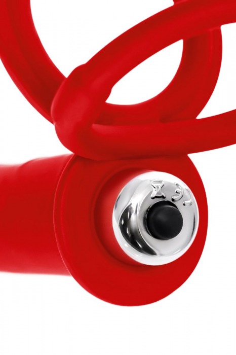 Красная насадка на пенис для двойного проникновения - 19 см. - ToyFa - купить с доставкой в Евпатории