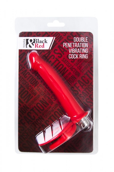 Красная насадка на пенис для двойного проникновения - 19 см. - ToyFa - купить с доставкой в Евпатории