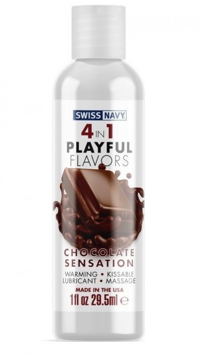 Массажный гель 4-в-1 Chocolate Sensation с ароматом шоколада - 29,5 мл. - Swiss navy - купить с доставкой в Евпатории