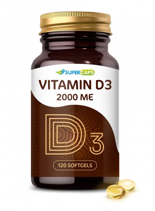 Пищевая добавка SuperCaps VITAMIN D3 2000 ME - 120 капсул - SuperCaps - купить с доставкой в Евпатории