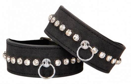 Черные поножи Diamond Studded Ankle Cuffs - Shots Media BV - купить с доставкой в Евпатории