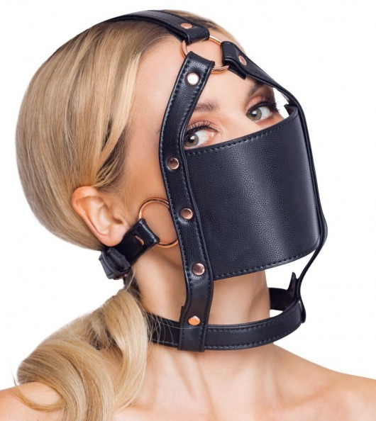 Черный намордник с кляпом-шаром Head Harness With A Gag - Orion - купить с доставкой в Евпатории