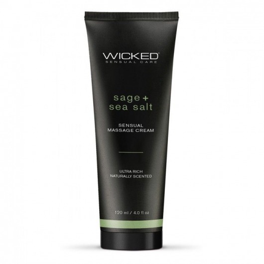 Массажный легкий крем WICKED Sage plus Sea Salt - 120 мл. - Wicked - купить с доставкой в Евпатории