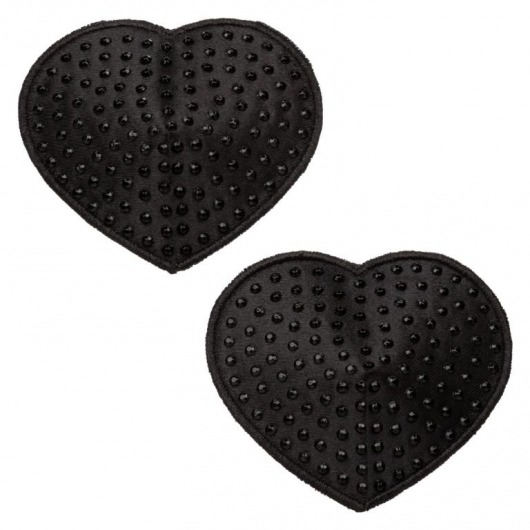 Черные пэстисы в форме сердечек Heart Pasties - California Exotic Novelties - купить с доставкой в Евпатории