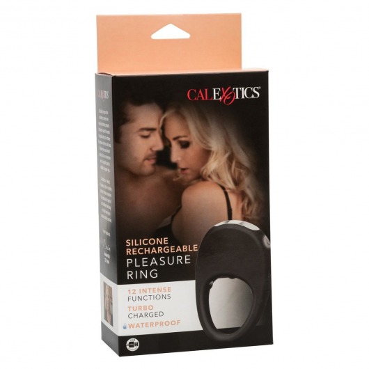 Черное эрекционное виброкольцо Silicone Rechargeable Pleasure Ring - California Exotic Novelties - в Евпатории купить с доставкой