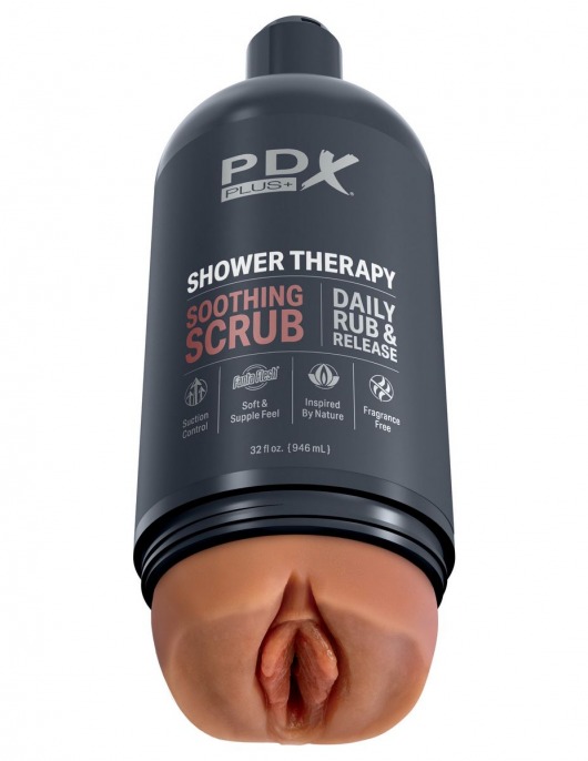 Мастурбатор-вагина цвета карамели Shower Therapy Soothing Scrub - Pipedream - в Евпатории купить с доставкой