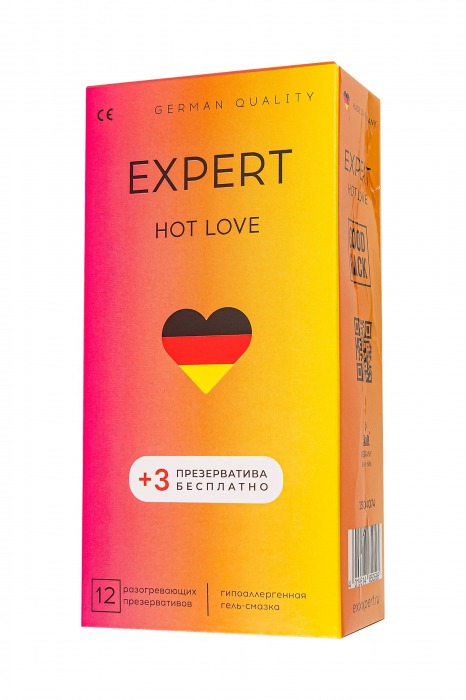 Презервативы EXPERT Hot Love с разогревающим эффектом - 12 шт.(+3 в подарок) - Expert - купить с доставкой в Евпатории