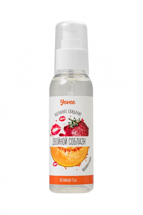 Съедобная гель-смазка Yovee «Двойной соблазн» с Д-пантенолом и вкусом клубники и дыни - 100 мл. - ToyFa - купить с доставкой в Евпатории