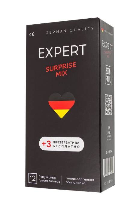 Презервативы EXPERT Surprise Mix - 12 шт.(+3 в подарок) - Expert - купить с доставкой в Евпатории