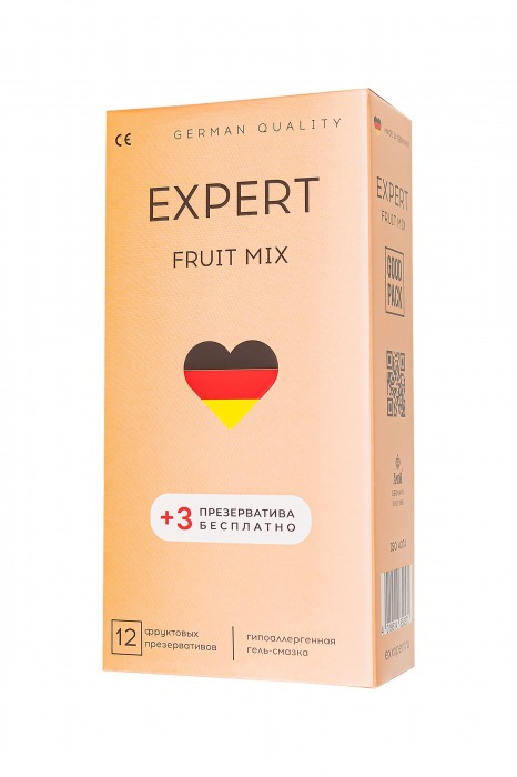 Ароматизированные презервативы EXPERT Fruit Mix - 12 шт.(+3 в подарок) - Expert - купить с доставкой в Евпатории