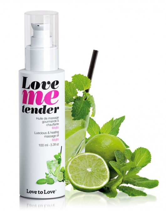 Съедобное согревающее массажное масло Love Me Tender Mojito с ароматом мохито - 100 мл. - Love to Love - купить с доставкой в Евпатории