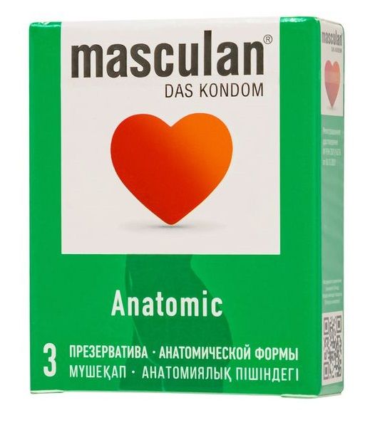 Презервативы анатомической формы Masculan Anatomic - 3 шт. - Masculan - купить с доставкой в Евпатории