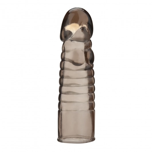 Дымчатая насадка-удлинитель Ribbed Realistic Penis Enhancing Sleeve Extension - 15,2 см. - BlueLine - в Евпатории купить с доставкой